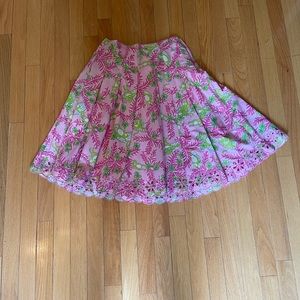 Lilly Pullitzer Size 2 pleated pink skirt.